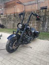 Wings Custom Diablo Rhino 2" Handlebar Kit with Cables & Wiring - Road King 13-16 & 21-25 (Cable Clutch) - Gloss Black / Matte Black