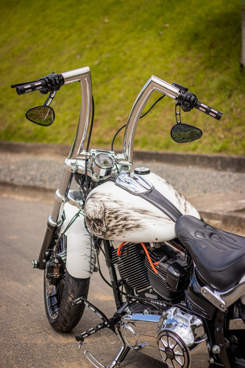 Wings Custom King Rhino 2" Handlebars - Softail Slim 12-21 - Polished Stainless Steel