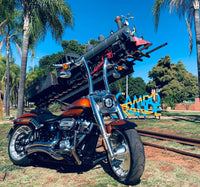 Wings Custom Diablo Rhino 2" Handlebar Kit with Cables & Wiring - Fat Boy 11-15 (Cable Throttle) - Polished Stainless Steel