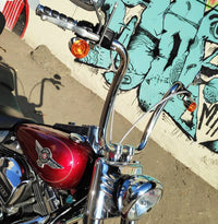 Wings Custom Ape Hanger Curve Brutale 1-1/2" Handlebars - Fat Boy 00-26 - Polished Stainless Steel