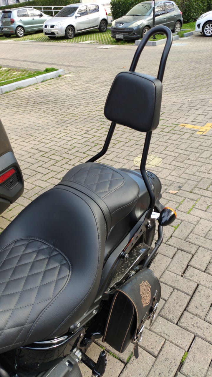 Wings Custom Sissy Bar King 25" Detachable - Fat Bob 18-24 - Gloss Black / Matte Black