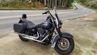 Wings Custom Sissy Bar King Low 16" Detachable with Luggage Rack - Heritage 02-25 - Gloss Black / Matte Black