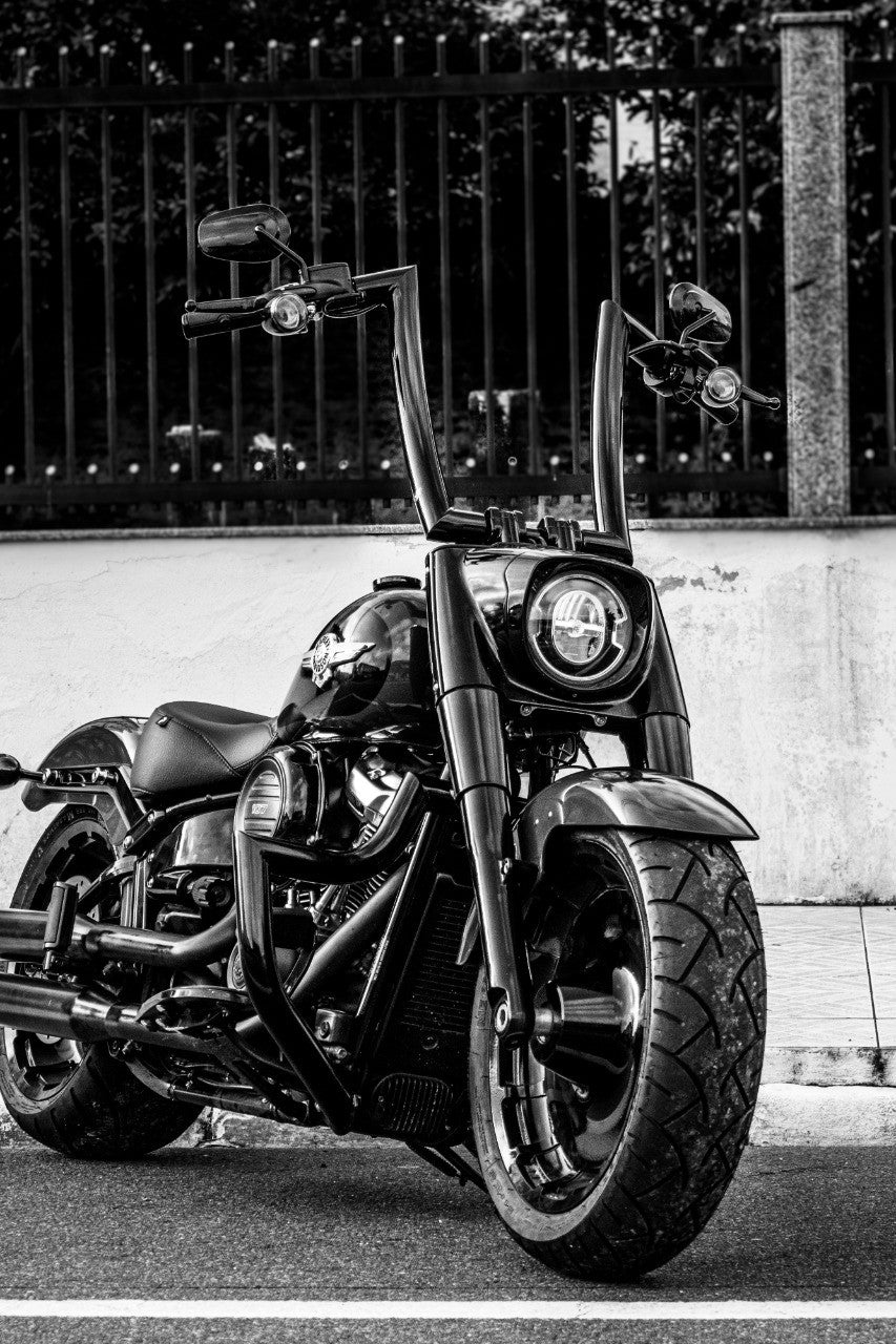 Wings Custom King Rhino 2" Engine Guard / Crash Bar - Fat Bob 18-24 - Gloss Black / Matte Black