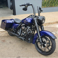Wings Custom Front King Rhino 2" Handlebar Kit with Cables & Wiring - Road King 14-20 (Hydraulic Clutch) - Gloss Black / Matte Black