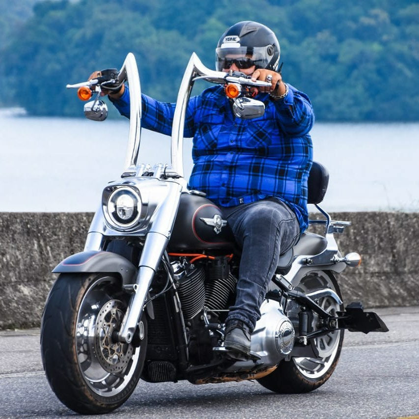 Wings Custom Diablo Rhino 2" Handlebar Kit with Cables & Wiring - Fat Boy 16-26 (E-Throttle) - Polished Stainless Steel