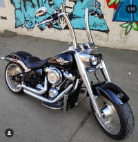 Wings Custom King Rhino 2" Handlebars - Fat Boy 00-26 - Polished Stainless Steel