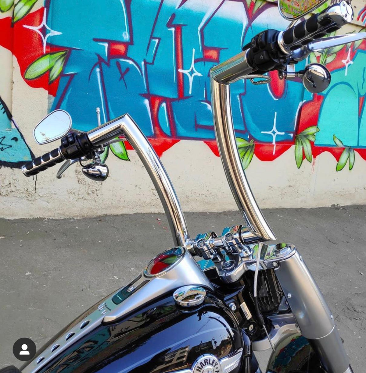 Wings Custom King Rhino 2" Handlebars - Fat Boy 00-26 - Polished Stainless Steel