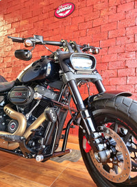Wings Custom Crash Bar - Fat Boy 18-26 - Gloss Black / Matte Black