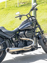 Wings Custom Crash Bar - Softail 18-26 - Gloss Black / Matte Black