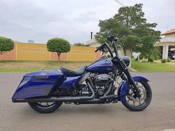 Wings Custom Front King Rhino 2" Handlebar Kit with Cables & Wiring - Road King 14-16 & 21-25 (Cable Clutch) - Gloss Black / Matte Black