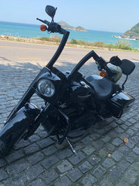 Wings Custom King Rhino 2" Handlebar Kit with Cables & Wiring - Road King 14-20 (Hydraulic Clutch) - Gloss Black / Matte Black