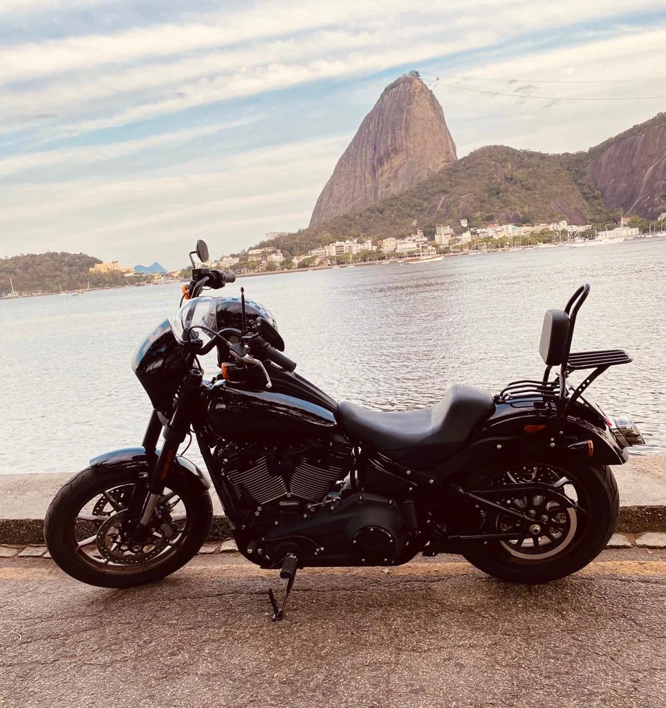 Wings Custom Sissy Bar King 20" Detachable with Luggage Rack - Low Rider S 18-26 - Gloss Black / Matte Black