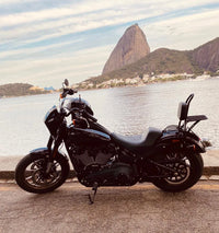 Wings Custom Sissy Bar King 20" Detachable with Luggage Rack - Low Rider S 18-26 - Gloss Black / Matte Black