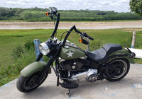 Wings Custom Diablo Quinado Brutale 1-1/2" Handlebars - Fat Boy 00-26 - Gloss Black / Matte Black
