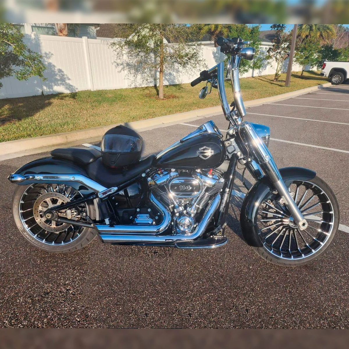 Wings Custom King Curve Rhino 2" Handlebars - Fat Boy 00-26 - Polished Stainless Steel