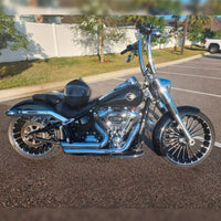 Wings Custom King Curve Rhino 2" Handlebars - Fat Boy 00-26 - Polished Stainless Steel