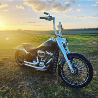 Wings Custom King Curve Rhino 2" Handlebars - Fat Boy 00-26 - Polished Stainless Steel