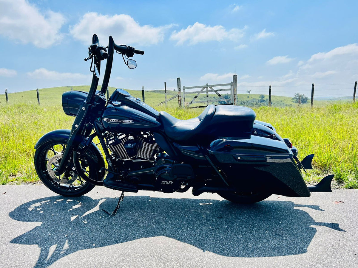 Wings Custom Diablo Rhino 2" Handlebar Kit with Cables - Road King 14-20 (Hydraulic Clutch) - Gloss Black / Matte Black