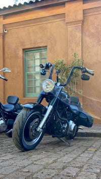 Wings Custom Ape Hanger Classic Brutale 1-1/2" Handlebars - Fat Boy 00-26 - Gloss Black / Matte Black