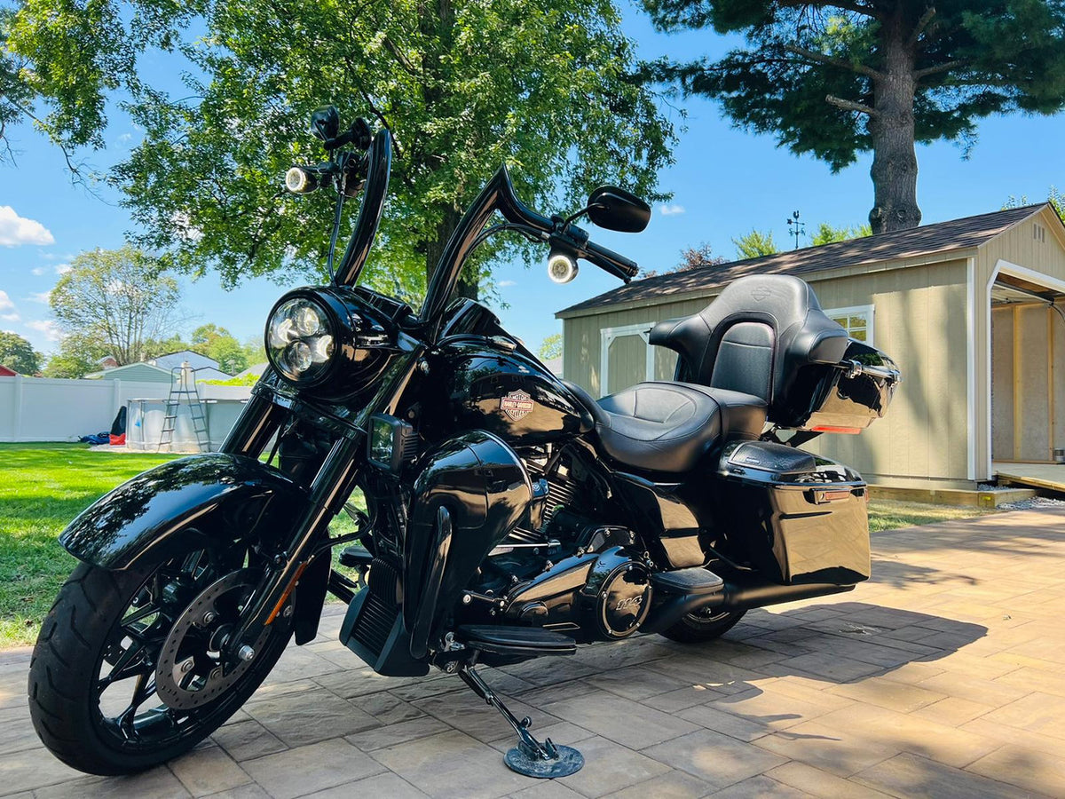 Wings Custom Diablo Rhino 2" Handlebar Kit with Cables - Road King 14-20 (Hydraulic Clutch) - Gloss Black / Matte Black