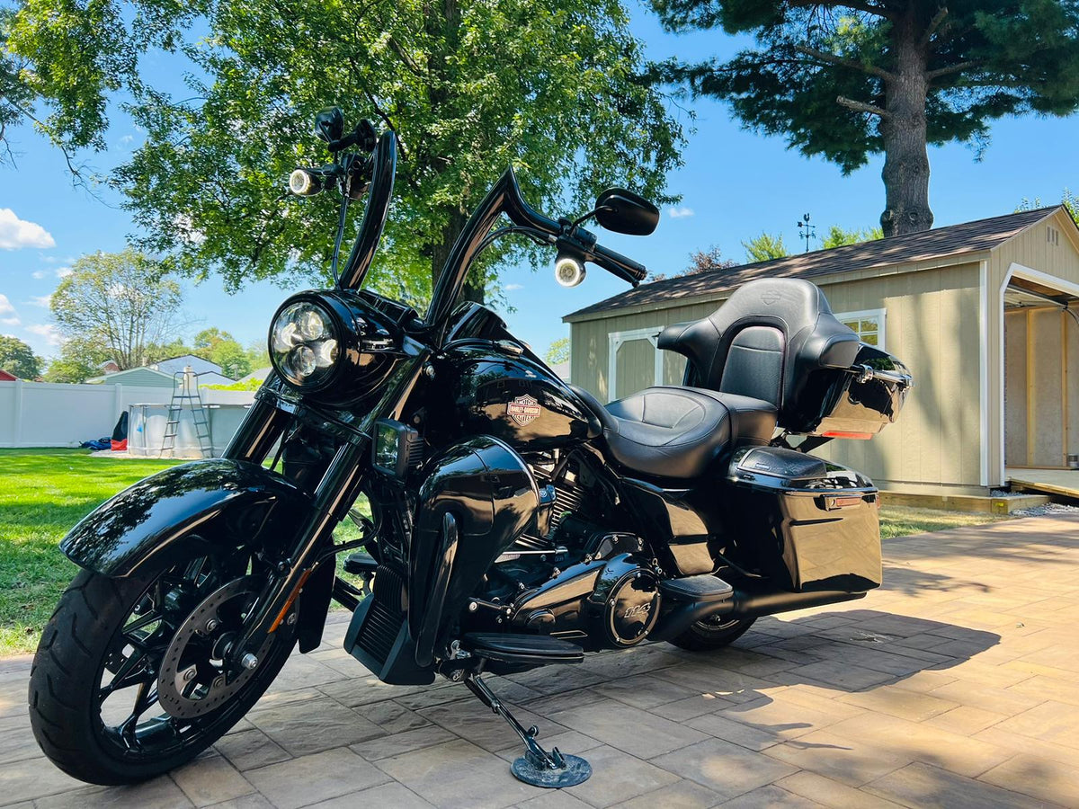 Wings Custom Diablo Rhino 2" Handlebar Kit with Cables & Wiring - Road King 14-20 (Hydraulic Clutch) - Gloss Black / Matte Black