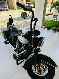 Wings Custom Ape Hanger Curve Brutale 1-1/2" Handlebars - Softail Custom 07-10 - Gloss Black / Matte Black