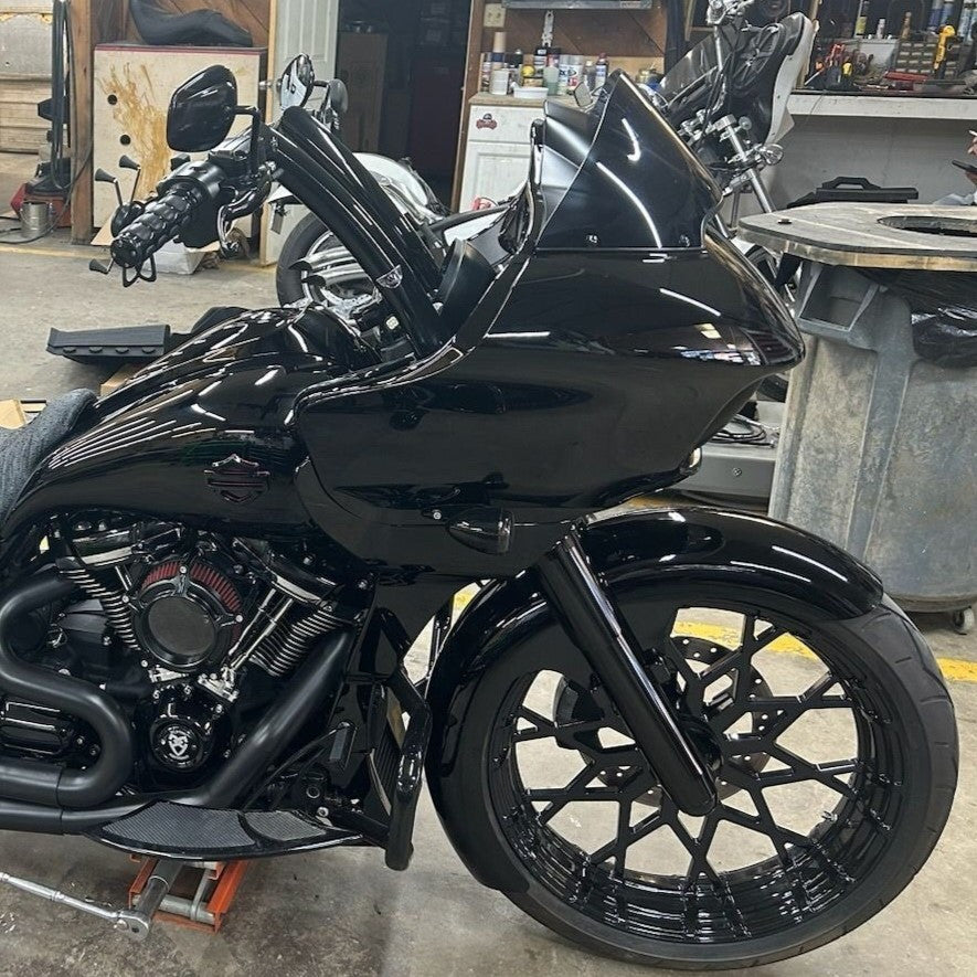 Wings Custom Front King Rhino 2" Handlebar Kit with Cables - Road Glide 08-13 & 21-26 (Cable Clutch) - Gloss Black / Matte Black