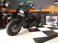 Wings Custom Sun Bar Pullback Robust 1-1/4" Handlebars - Fat Bob 18-24 - Gloss Black / Matte Black