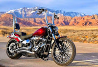 Wings Custom Sissy Bar Squarebone Brutale 25" Detachable - Softail Custom 07-10 - Polished Stainless Steel