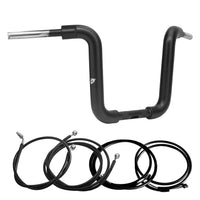 Wings Custom Ape Classic Rhino 2" Handlebar Kit with Cables & Wiring - Road King 14-25 (Hydraulic Clutch) - Gloss Black / Matte Black