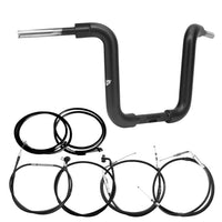 Wings Custom Ape Classic Rhino 2" Handlebar Kit with Cables & Wiring - Softail 11-15 (Cable Throttle) - Gloss Black / Matte Black