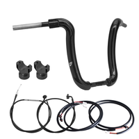 Wings Custom Ape Curve Rhino 2" Handlebar Kit with Clamps, Cables & Wiring - Breakout 16-26 (E-Throttle) - Gloss Black / Matte Black