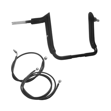 Wings Custom Mad Dogger Rhino 2" Handlebar Kit with Cables - Ultra Limited / Ultra Classic 14-20 (Hydraulic Clutch) - Gloss Black / Matte Black