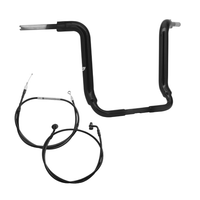 Wings Custom Ape Classic Rhino 2" Handlebar Kit with Cables - Electra Glide 08-13 & 21-24 (Cable Clutch) - Gloss Black / Matte Black