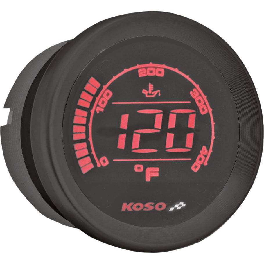 Koso HD-02T 2'' Oil Temp Gauge Black Bezel