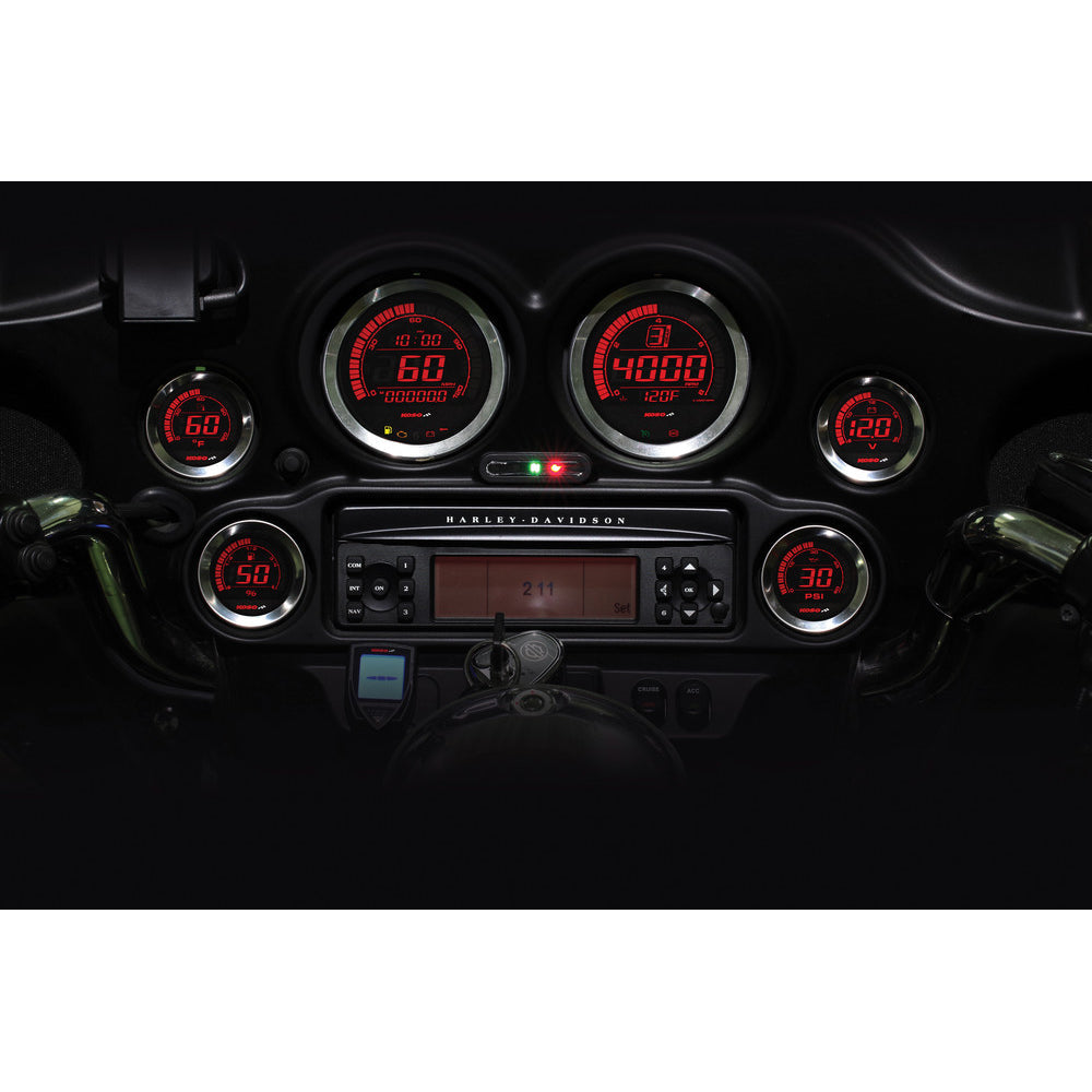 Koso HD-02 Series Gauge Kit Silver Bezel Oil Temp