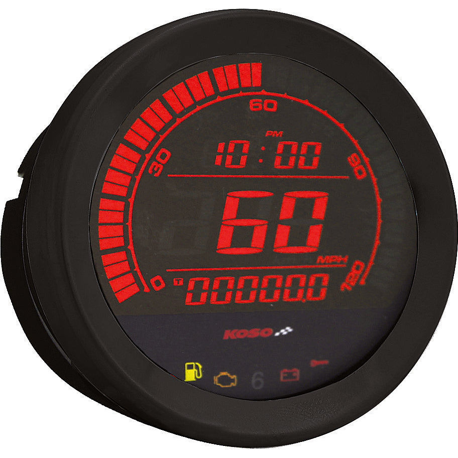 Koso Digital Gauge Cluster Black Bezel 04-13 Flht and Fltr