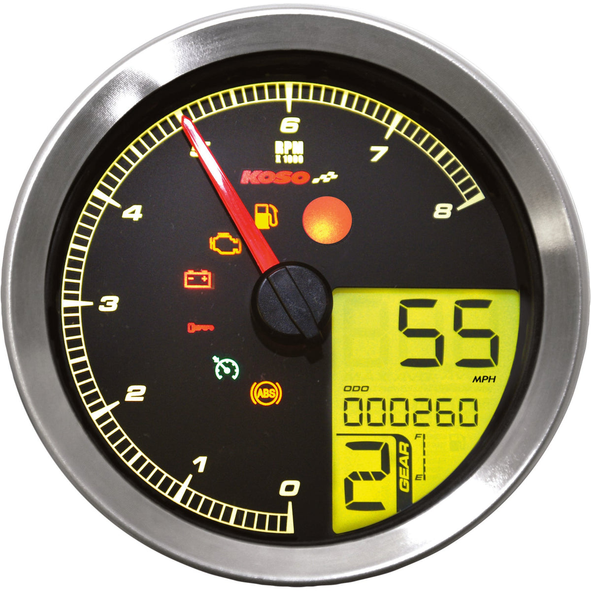 Koso Speedo / Tach Sil Bezel LCD Color Change Display