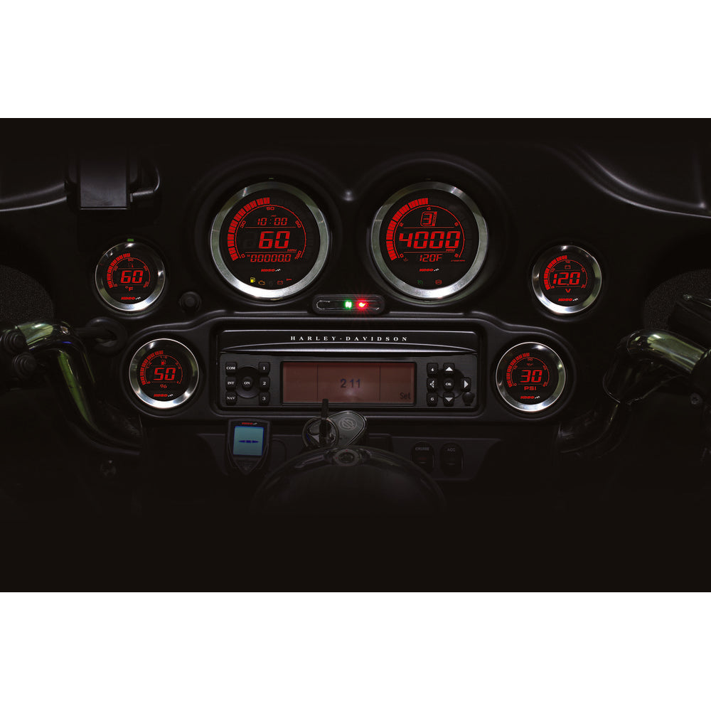 Koso Digital Gauge Cluster Silver Bezel 04-13 Flht and Fltr