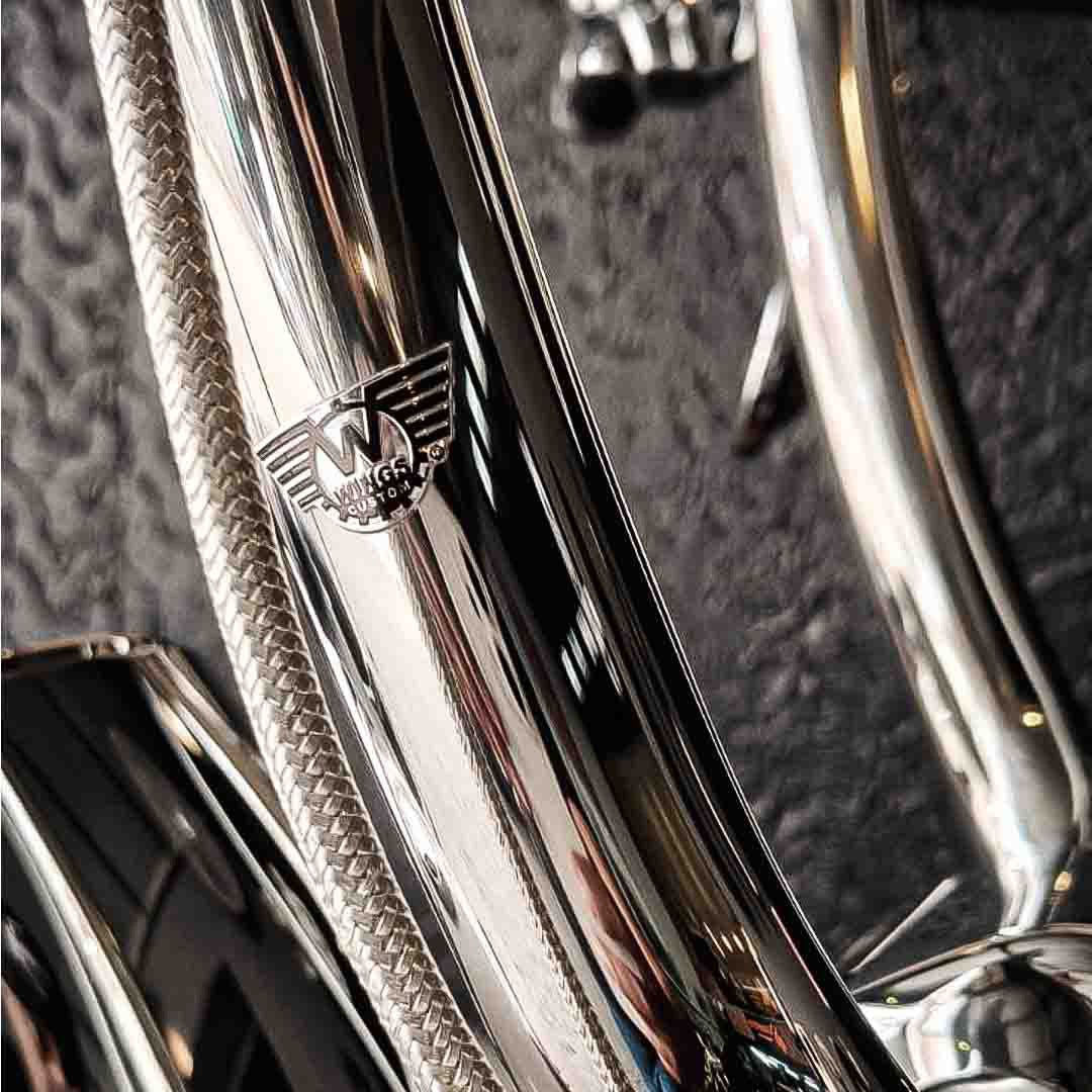 Wings Custom Ape Hanger Curve Brutale 1-1/2" Handlebars - Road King 00-24 - Polished Stainless Steel