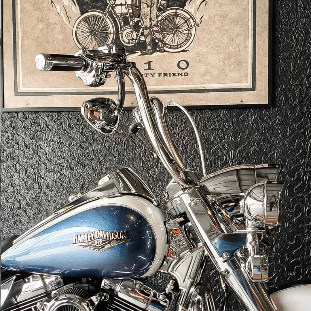 Wings Custom Ape Hanger Curve Brutale 1-1/2" Handlebars - Road King 00-24 - Polished Stainless Steel