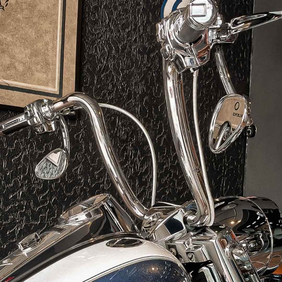 Wings Custom Ape Hanger Curve Brutale 1-1/2" Handlebars - Road King 00-24 - Polished Stainless Steel