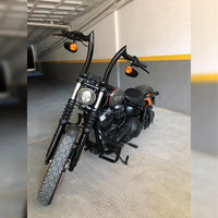 Wings Custom Front Diablo Rhino 2" Handlebars - Street Bob 18-26 - Gloss Black / Matte Black