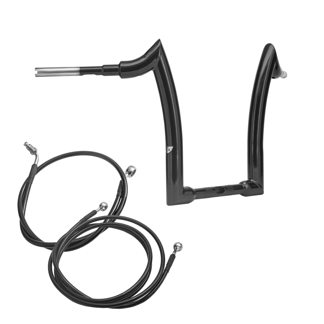 Wings Custom Diablo Rhino 2" Handlebar Kit with Cables - Road Glide 15-20 (Hydraulic Clutch) - Gloss Black / Matte Black