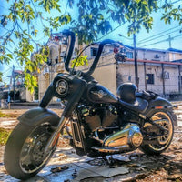Wings Custom Ape Curve Rhino 2" Handlebars - Fat Boy 00-26 - Gloss Black / Matte Black