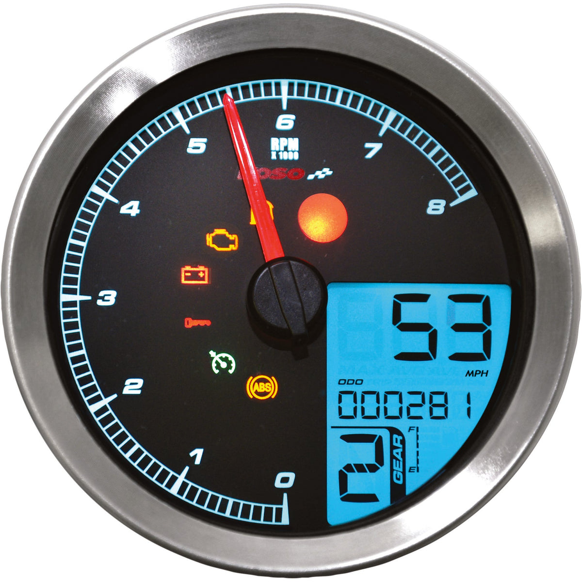 Koso Speedo / Tach Sil Bezel LCD Color Change Display