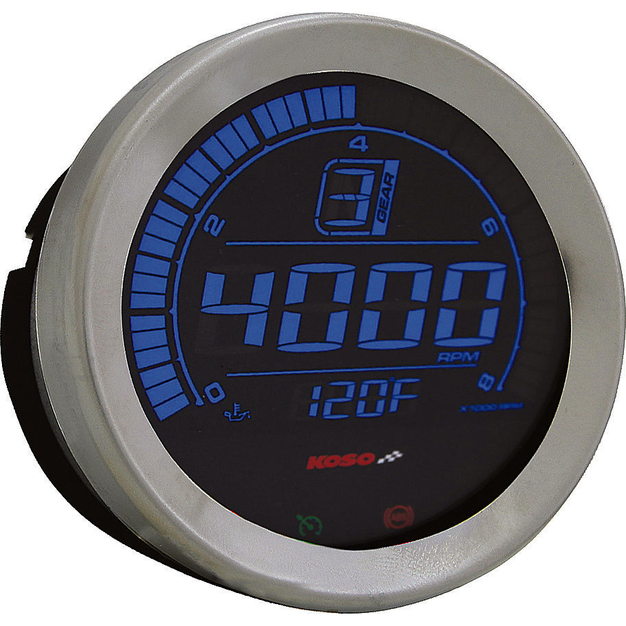 Koso Digital Gauge Cluster Silver Bezel 04-13 Flht and Fltr
