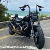 Wings Custom Front King Rhino 2" Handlebars - Fat Bob 18-24 - Gloss Black / Matte Black