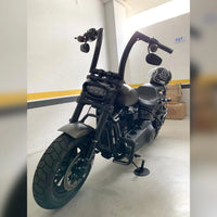 Wings Custom Front King Rhino 2" Handlebars - Fat Bob 18-24 - Gloss Black / Matte Black