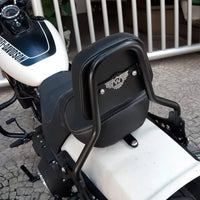 Wings Custom Sissy Bar King Low 16" Detachable - Fat Bob 18-24 - Gloss Black / Matte Black